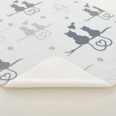 Katzen in der Liebe Modernes Muster der tierischen Sherpadecke (3/4)