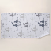 Katzen in der Liebe Modernes Muster der tierischen Strandtuch (Vorderseite)