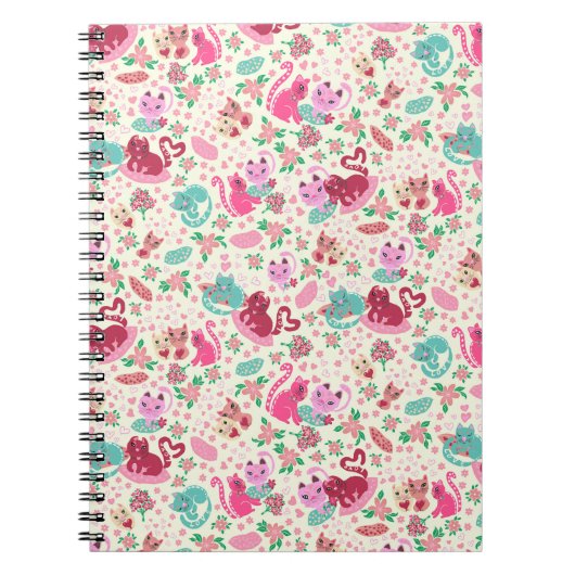 Katzen in der Liebe Niedliche Haustiere Notebook Notizblock (Vorderseite)