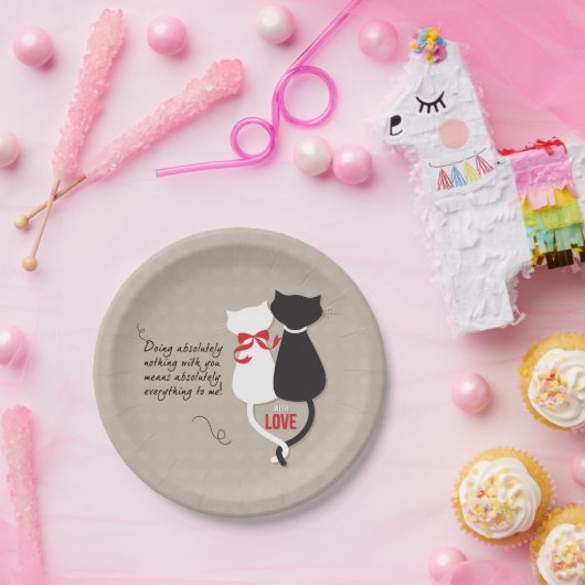 Katzen in der Liebe Pappteller (Party)