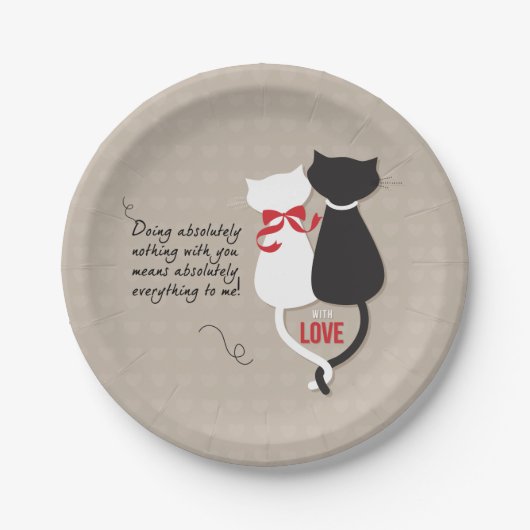 Katzen in der Liebe Pappteller (Vorderseite)