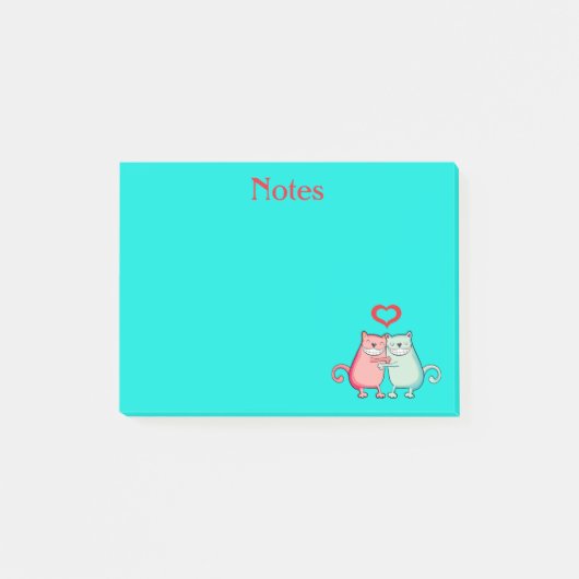 Katzen in der Liebe Post-it Klebezettel (Vorderseite)