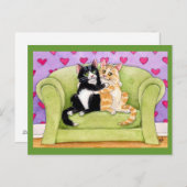 Katzen in der Liebe Postkarte (Vorne/Hinten)
