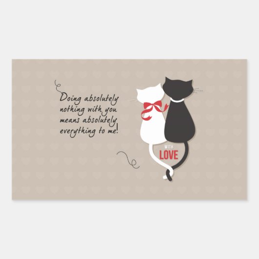 Katzen in der Liebe Rechteckiger Aufkleber (Vorderseite)