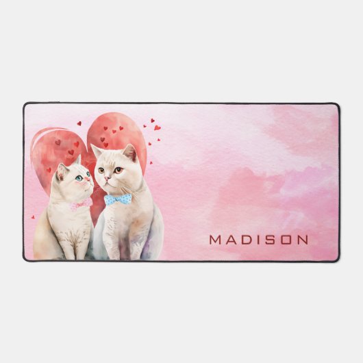 Katzen in der Liebe Schreibtischunterlage (Vorderseite)
