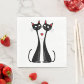 Katzen in der Liebe Serviette (Beispiel)