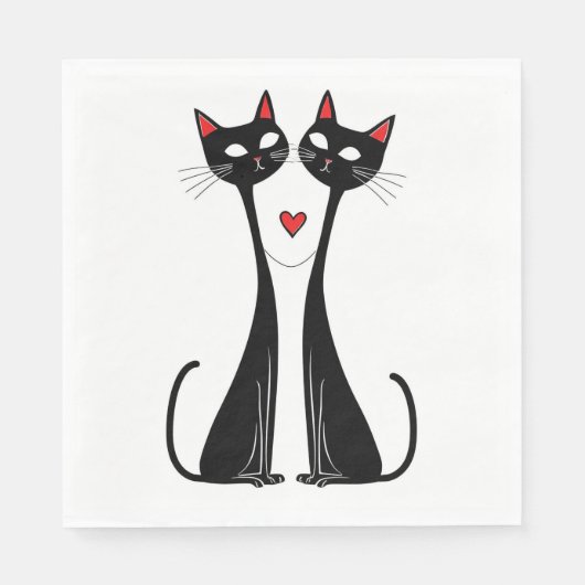 Katzen in der Liebe Serviette (Vorderseite)