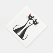 Katzen in der Liebe Serviette (Ecke)