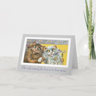 Katzen in der Liebe und in Thoreau Zitat Karte