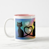 Katzen in der Liebe Zweifarbige Tasse (Links)
