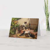 Katzen in der Milchschüssel | Julius Adam the Youn Karte (Vorderseite)