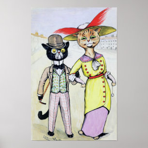 Katzen in der modernen Mode, Louis Wain Poster