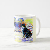 Katzen in der Schneekunst Kaffeetasse (VorderseiteRechts)