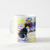Katzen in der Schneekunst Kaffeetasse (Vorderseite Links)