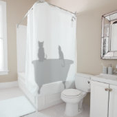 Katzen in der Tub Dusche Silhouette Schatten Funny Duschvorhang (Beispiel)