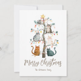 Katzen in der Weihnachtsbaum Weihnachtskarte Feiertagskarte