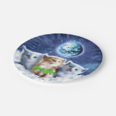 Katzen in der Wolke Pappteller (Schrägansicht)