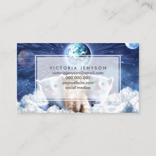 Katzen in der Wolke Visitenkarte (Rückseite)