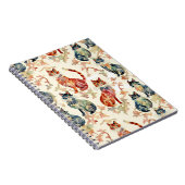 Katzen in einem chinesischen Aquarellmuster Notizblock (Rechte Seite)