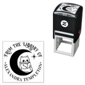 Katzen in einem Crescent Moon Library-Buch Permastempel (Beispiel)