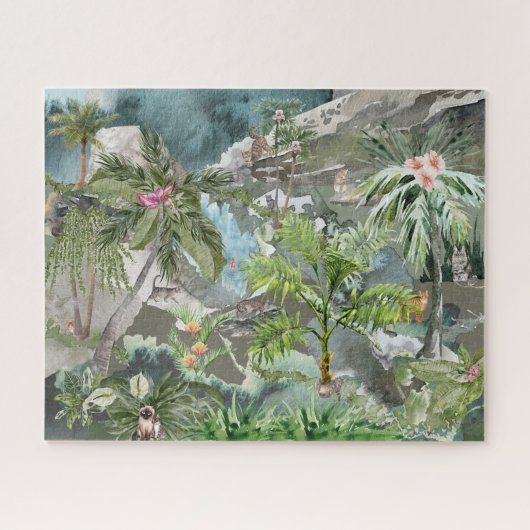 Katzen in einem Dschungelpuzzle Puzzle (Horizontal)