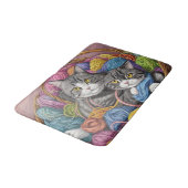 Katzen in einem Korb Badematte (Schrägansicht)