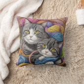 Katzen in einem Korb Kissen (Decke)