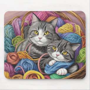 Katzen in einem Korb Mousepad