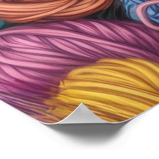 Katzen in einem Korb Poster (Ecke)