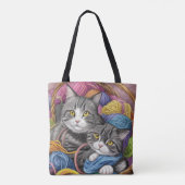 Katzen in einem Korb Tasche (Rückseite)