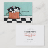 Katzen in einem Verpackungs-Kasten | haben wir Visitenkarte (Vorne/Hinten)