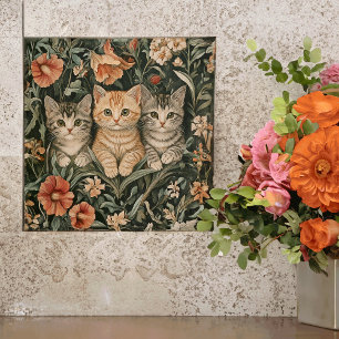 Katzen in einem vintage-garten im Stil von William Fliese