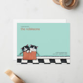 Katzen in einer Packung | Flache Mitteilungskarte (Vorderseite/Rückseite Beispiel)