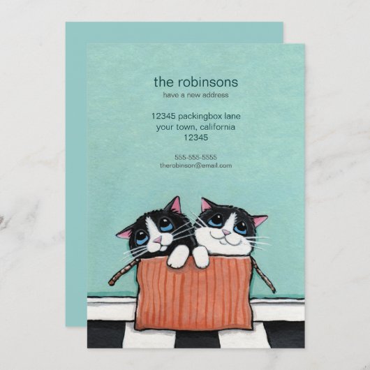 Katzen in einer Packung | Neue Zuhause-Ankündigung Ankündigung (Vorne/Hinten)