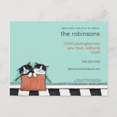 Katzen in einer Packung | Wir haben die Ankündigun Ankündigungspostkarte (Rückseite)