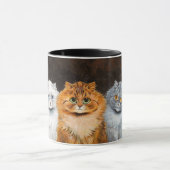 Katzen in einer Row-Malerei von Louis Wain Tasse (Zentrum)