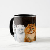 Katzen in einer Row-Malerei von Louis Wain Tasse (Vorderseite Links)