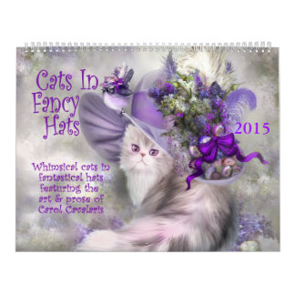 Katzen in extravagantem Hut-Kunst-Kalender 2015 Kalender