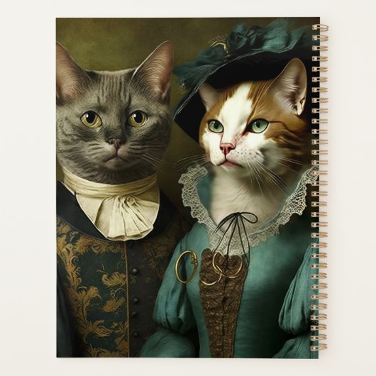 Katzen in Extravagantem Kleid Whimsistisch Planer (Rückseite)