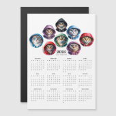 Katzen in farbenfrohen Hoodies Circuit Magnet Kale (Vorne/Hinten)