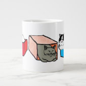 Katzen in farbigen Boxen Jumbo-Tasse (Vorderseite)