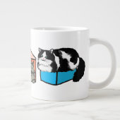 Katzen in farbigen Boxen Jumbo-Tasse (Rechts)