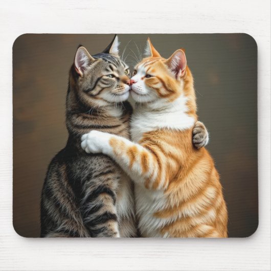 Katzen in freundlicher Umarmung Mousepad (Vorne)