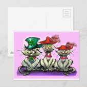 Katzen in Hasen Postkarte (Vorne/Hinten)