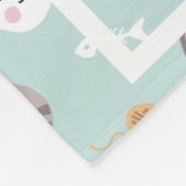 Katzen in Hats Blue Foto Collage Modern Whimsical Fleecedecke (Ecke)