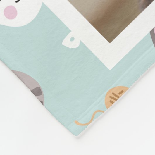 Katzen in Hats Blue Foto Collage Modern Whimsical Fleecedecke (Ecke)
