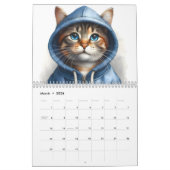 Katzen in Hoodies 2026 Kalender 12 Monate jährlich (Mär 2026)