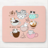Katzen in Kaffeetassen Mousepad (Vorne)