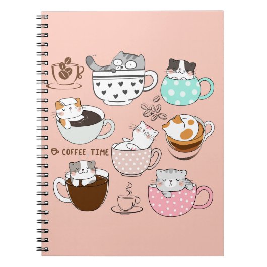 Katzen in Kaffeetassen Notizblock (Vorderseite)