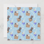 Katzen in Kiste und Milchfallen auf blau (Rückseite)